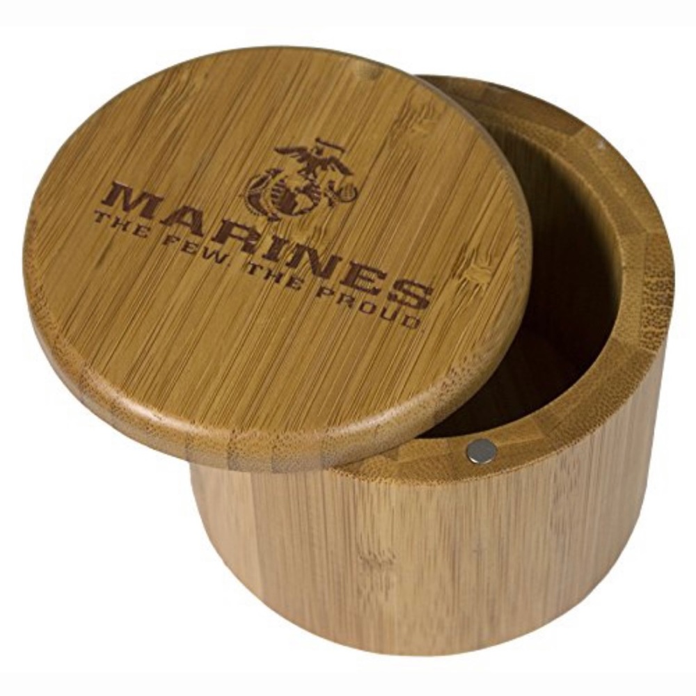 Totally Bamboo Salt Box U.S. Marines Bamboo Box - Picture 5 of 5